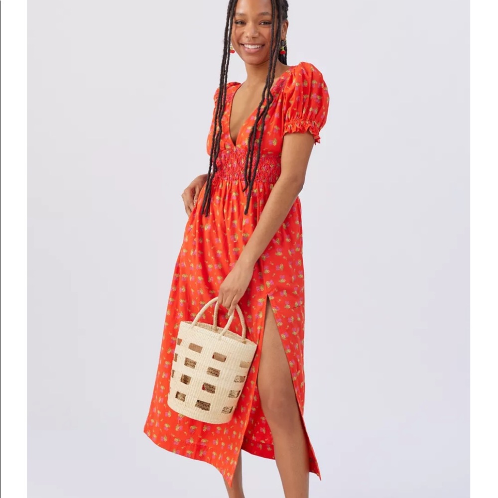 UO liliana side slit midi dress